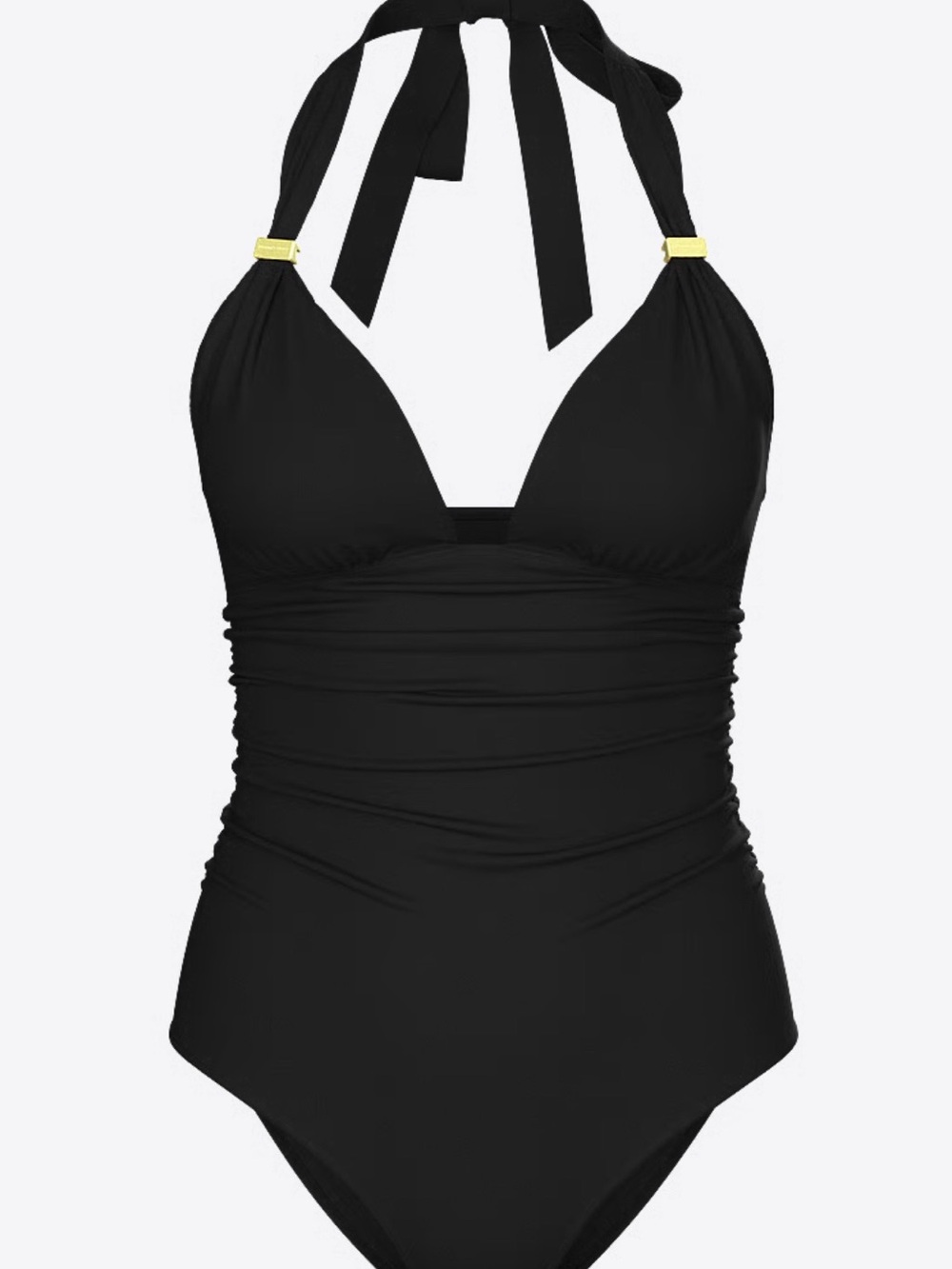 Black Victorias Secret One-Piece Swimsuit with Gold Accents